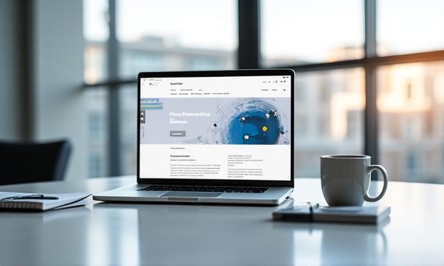 Moderner Arbeitsplatz mit Fokus auf ein klares Website-Layout